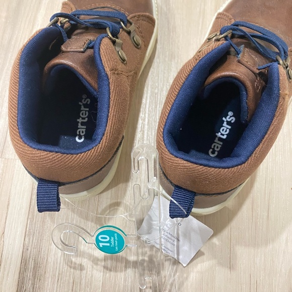 Carter Kids, Brown Leather Look Sneaker, Size 10, Never Worn - Picture 2 of 5